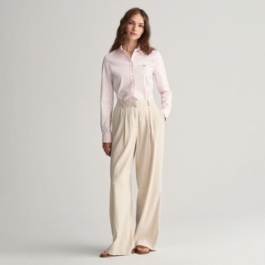  GANT Kadın Pembe Slim Fit Klasik Yaka Oxford Gömlek