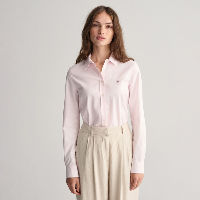  GANT Kadın Pembe Slim Fit Klasik Yaka Oxford Gömlek