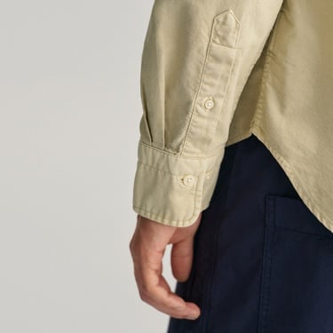  GANT Erkek Bej Regular Fit Düğmeli Yaka Oxford Gömlek