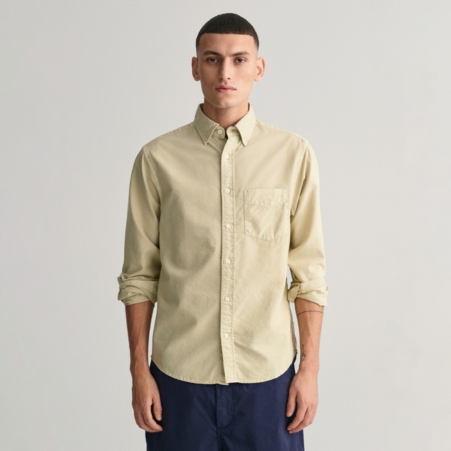  GANT Erkek Bej Regular Fit Düğmeli Yaka Oxford Gömlek