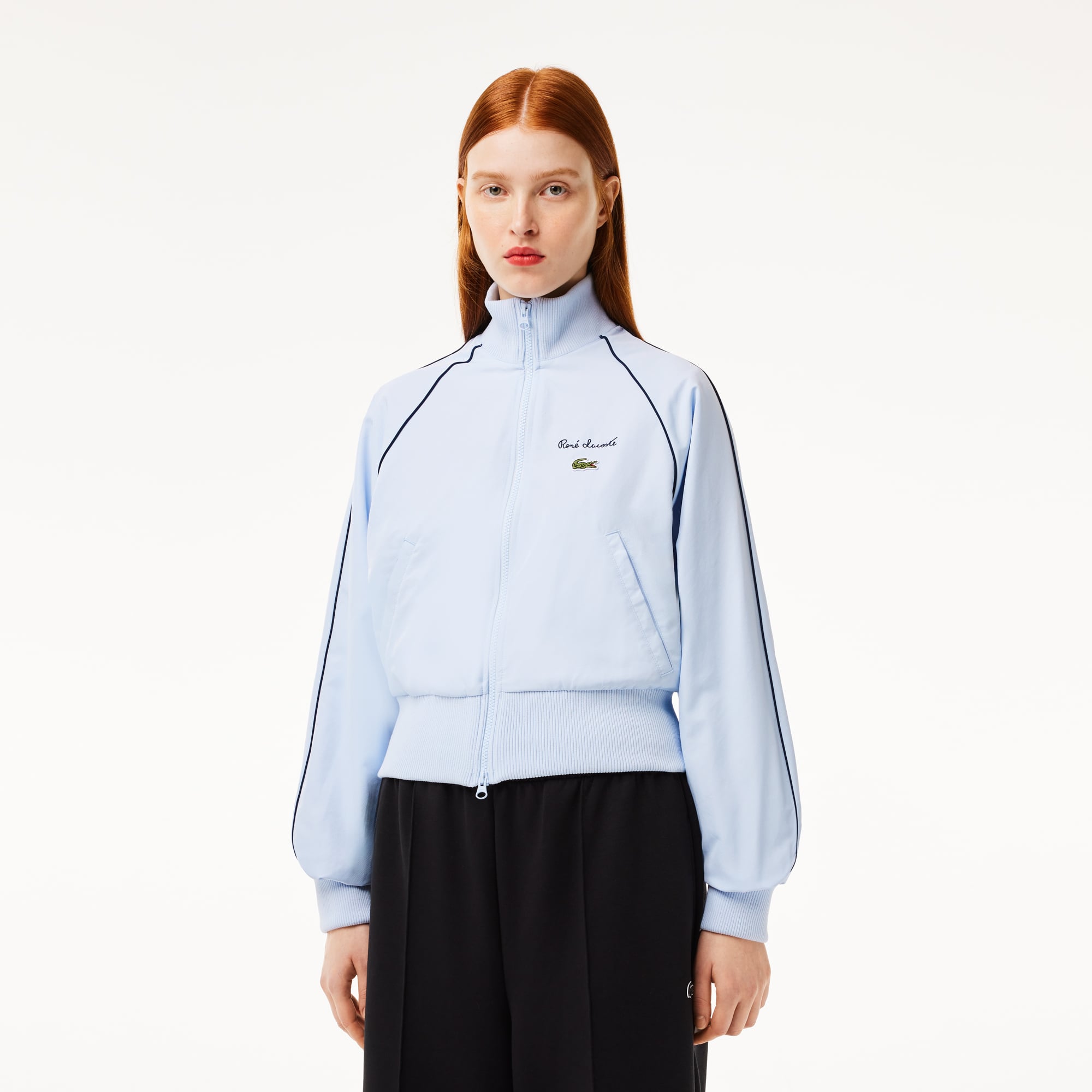  Lacoste Relaxed Fit Diamond Taffeta Track Jacket