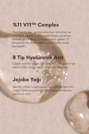  Village 11 Factory Hydro Boost Serum 50ml - Vegan Nem Bombası Yaşlanma Karşıtı Hyalüronik Asit ve Jojoba Nemlendirici Serum