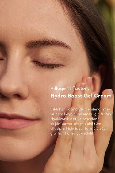  Village 11 Factory Hydro Boost Gel Cream 50ml - Vegan Nem Bombası 8 Farklı Hyalüronik Asitli Nemlendirici Jel Krem