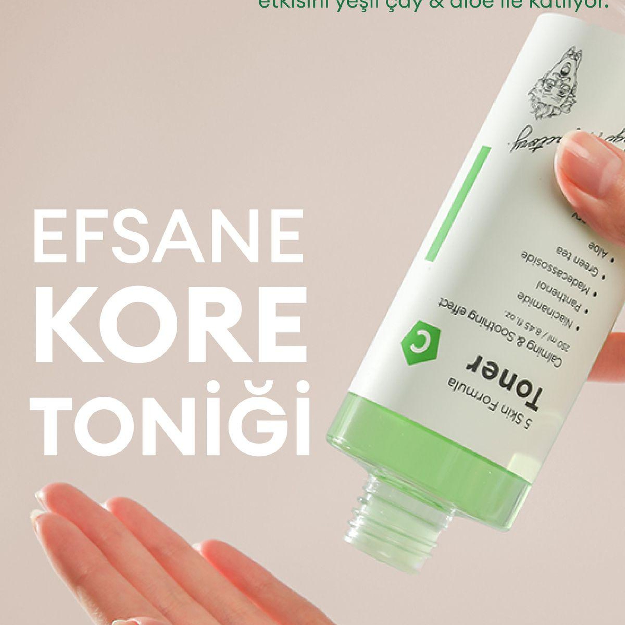 Village 11 Factory C Skin Formula Toner 250ml - Anında Yatıştıran ve Ton Dengeleyen Cica & Yeşil Çay Tonik