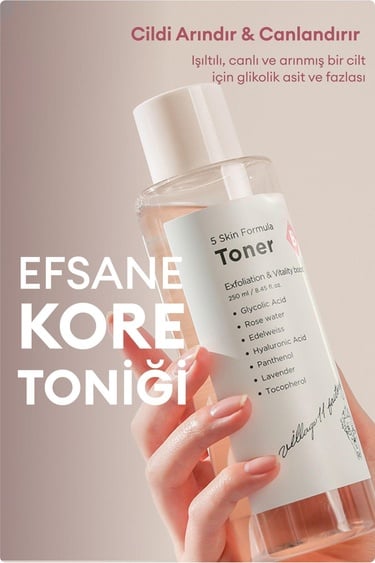  Village 11 Factory B Skin Formula Toner 250ml - Arındırıcı, Canlandırıcı ve Sıkılaştırıcı Gül & Glikolik Asit Tonik