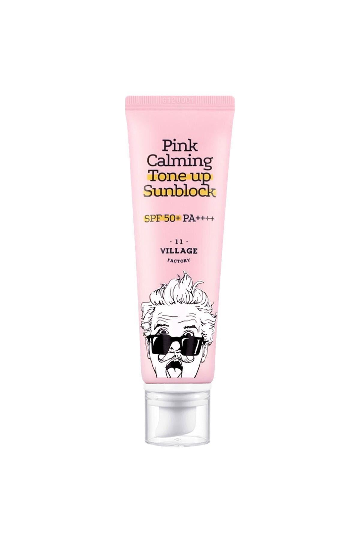  Village 11 Factory Pink Calming Tone Up Sun Block SPF50+ PA++++ 50ml - Güneş Koruyucu & Makyaj Bazı