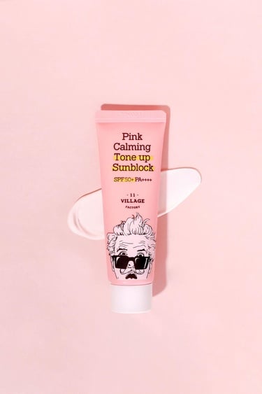  Village 11 Factory Pink Calming Tone Up Sun Block SPF50+ PA++++ 50ml - Güneş Koruyucu & Makyaj Bazı