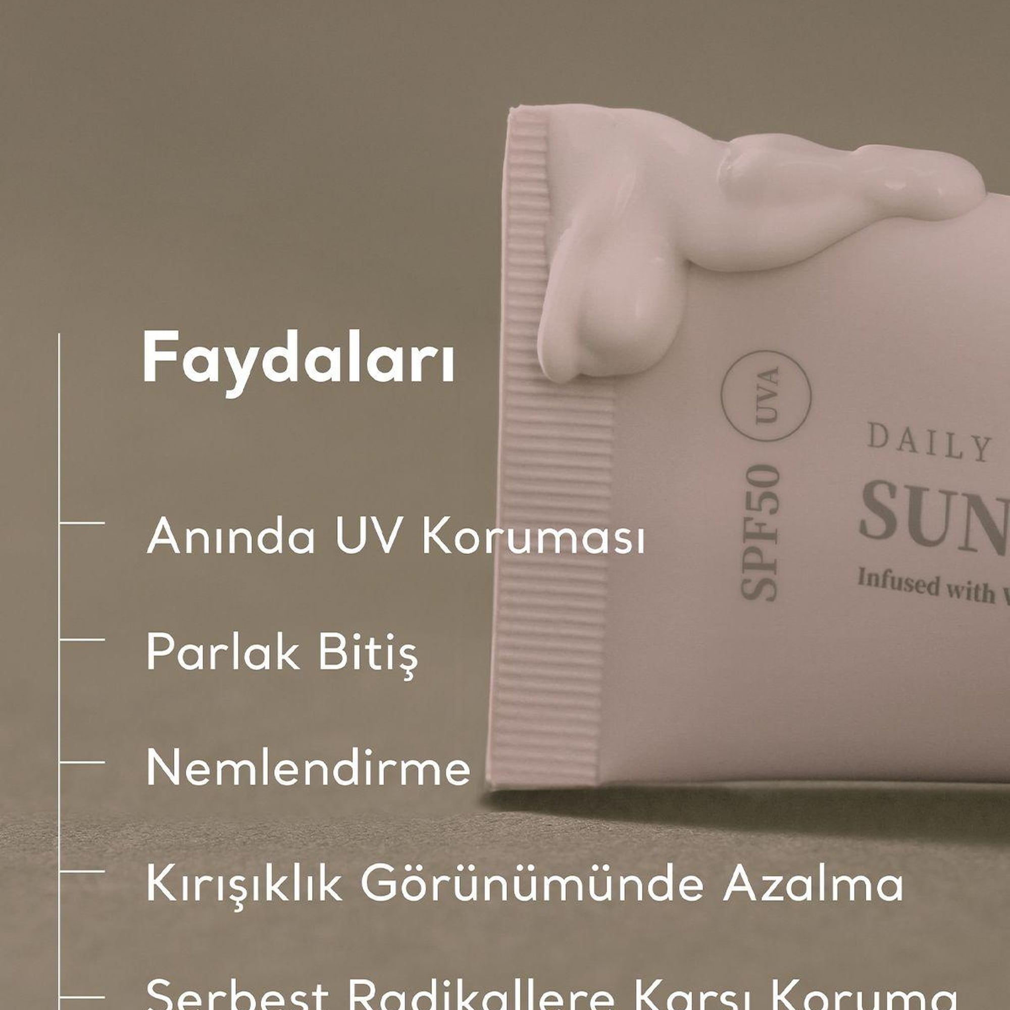 Village 11 Factory Daily Mild Sun Fluid SPF50+ PA++++ 50ml - Hafif Dokulu Günlük UV & Mavi Işık Yüksek Korumalı Vegan Adenozin Güneş Kremi