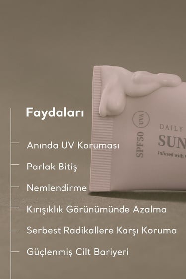  Village 11 Factory Daily Mild Sun Fluid SPF50+ PA++++ 50ml - Hafif Dokulu Günlük UV & Mavi Işık Yüksek Korumalı Vegan Adenozin Güneş Kremi