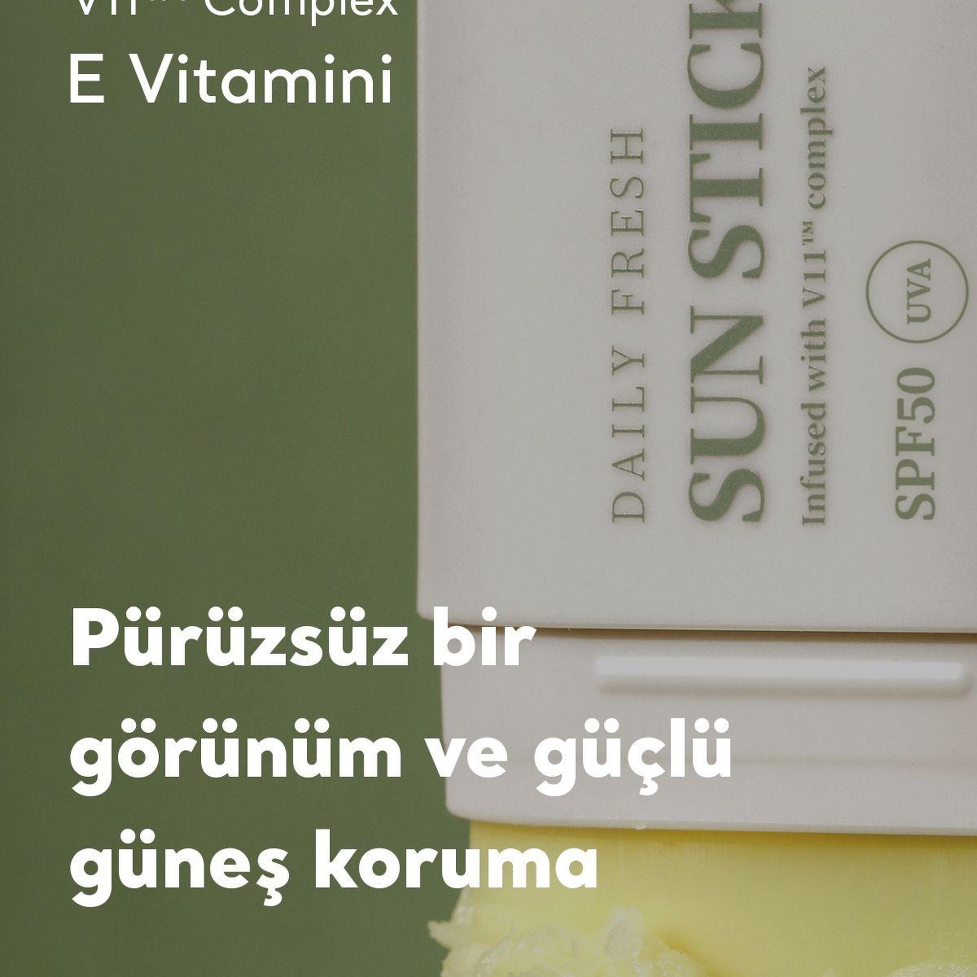 Village 11 Factory Daily Fresh Sun Stick SPF50+ PA++++ 20g - Yüksek UV Korumalı E Vitamini Nemlendirici Vegan Stick Güneş Koruyucu
