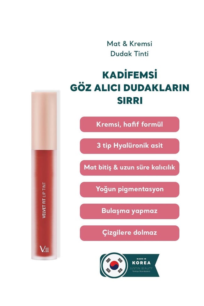  Village 11 Factory Velvet Fit Lip Tint Blooming Red 4.7g - Mat & Kremsi Dudak Tinti