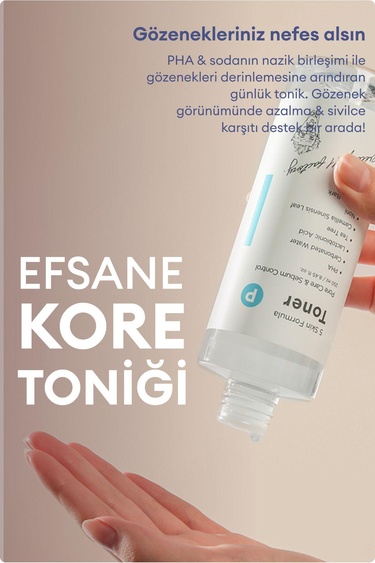  Village 11 Factory P Skin Formula Toner 250ml - Siyah Nokta & Akne Karşıtı, Gözenek Sıkılaştırıcı Arındırıcı PHA & Çay Ağacı Tonik