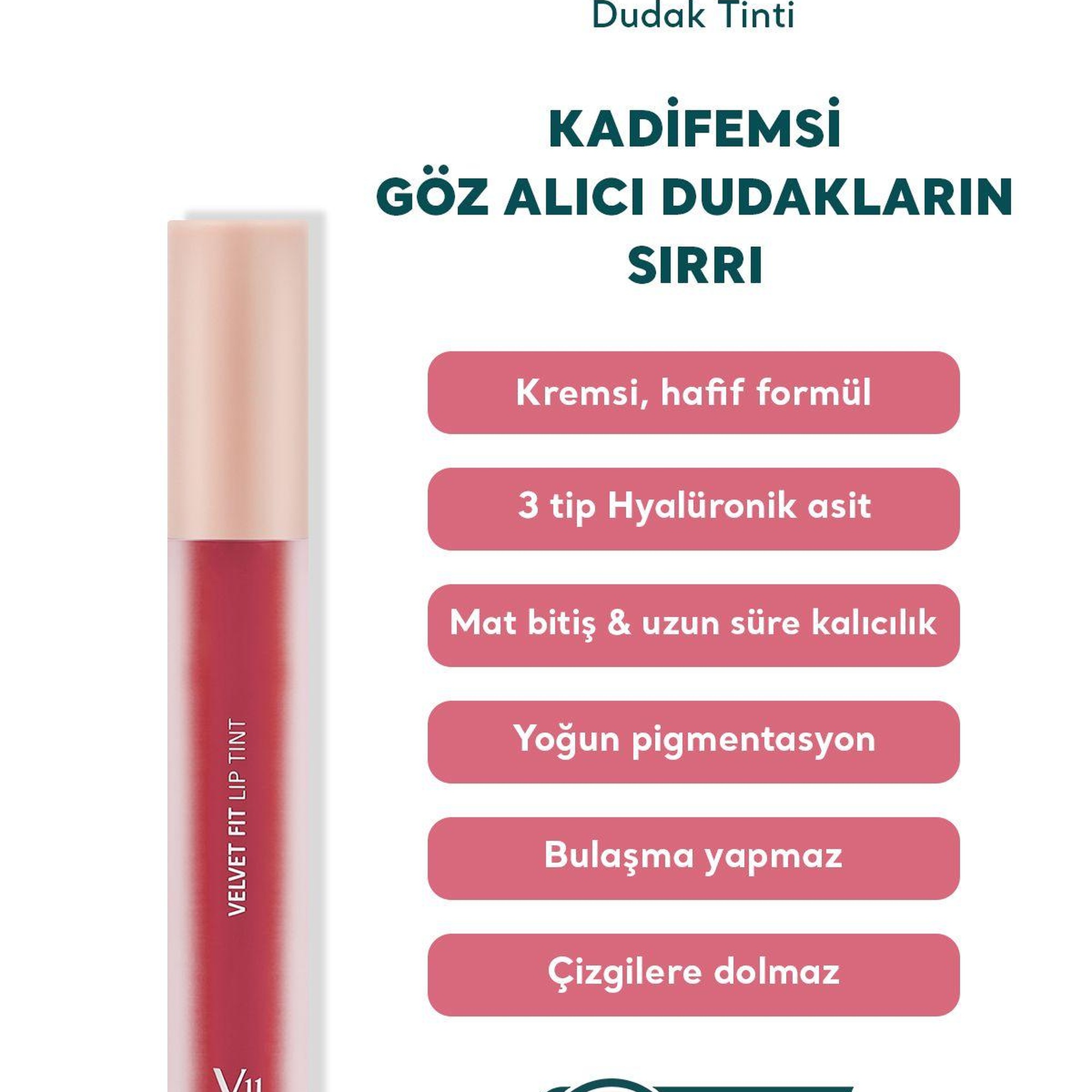 Village 11 Factory Velvet Fit Lip Tint Ruby Pink 4.7g - Mat & Kremsi Dudak Tinti