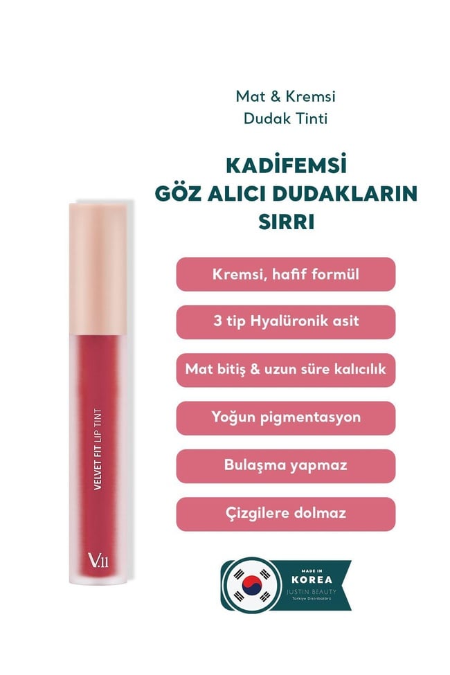  Village 11 Factory Velvet Fit Lip Tint Ruby Pink 4.7g - Mat & Kremsi Dudak Tinti