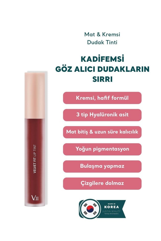  Village 11 Factory Velvet Fit Lip Tint Intense Red 4.7g - Mat & Kremsi Dudak Tinti