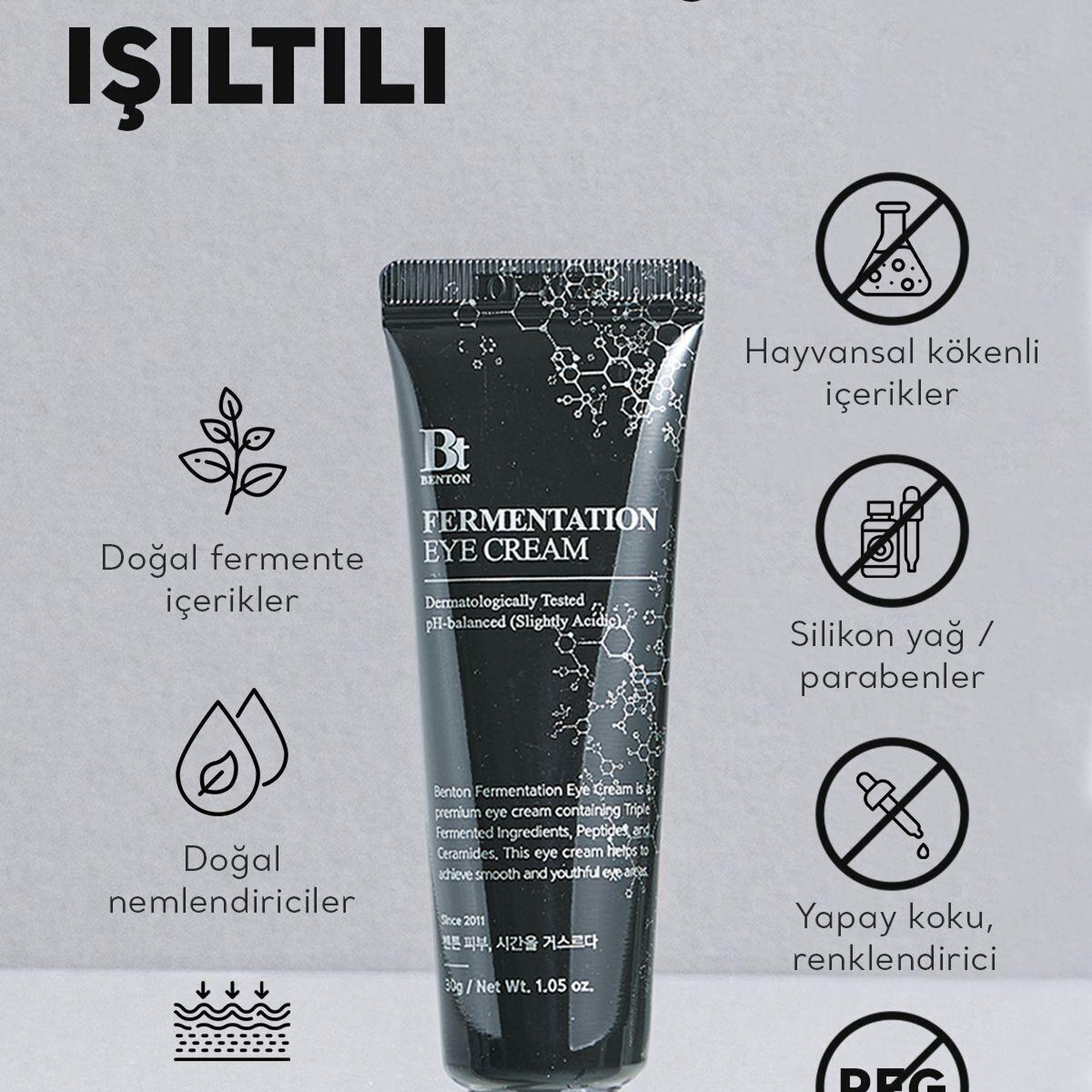 Benton Fermentation Eye Cream 30g - Kırışıklık ve Yaşlanma Karşıtı Nemlendirici Premium Fermente Göz Kremi