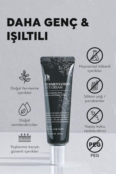  Benton Fermentation Eye Cream 30g - Kırışıklık ve Yaşlanma Karşıtı Nemlendirici Premium Fermente Göz Kremi