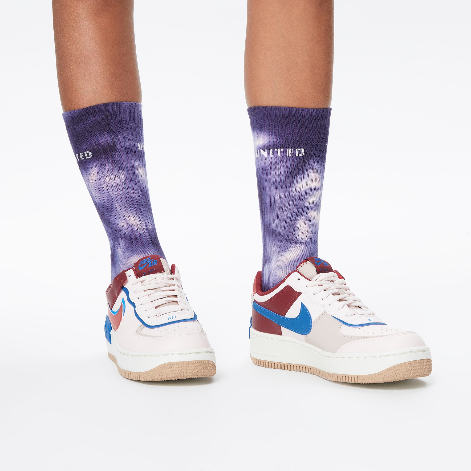 UNITED4 Classic Unisex Mor/Mavi 2'li Çorap