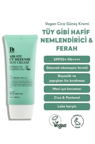 Benton Air Fit UV Defense Sun Cream SPF50+ PA++++ 50ml - Güçlü UV & Mavi Işık Yüksek Korumalı Nemlendirici Vegan Cica Güneş Kremi