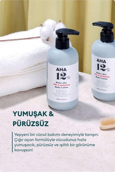  Village 11 Factory Relax Day Aha Exfoliating Body Lotion 300ml - Batık Akne Leke & Kararma Karşıtı Arındırıcı Glikolik Asit Vücut Peeling Losyonu