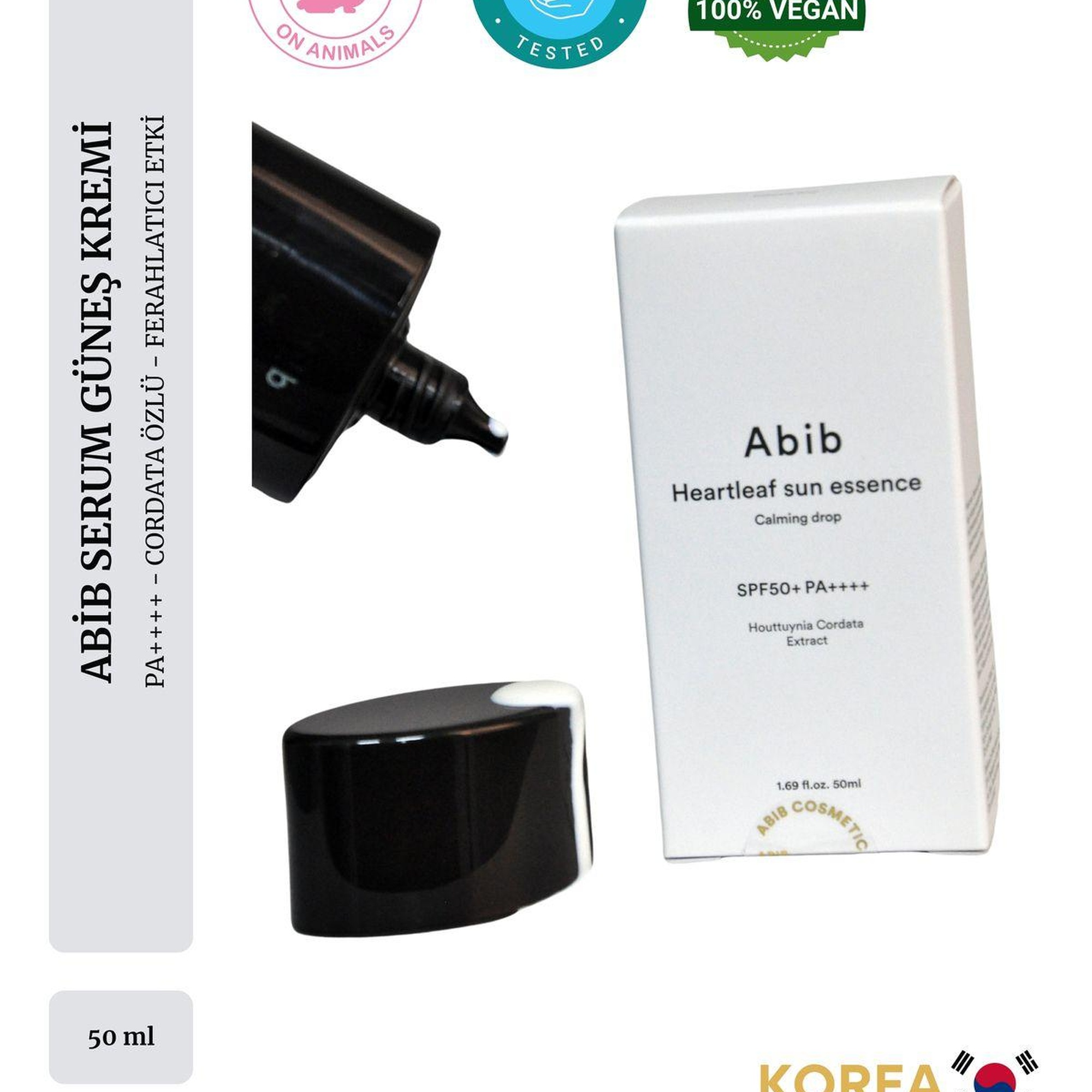 Abib Heartleaf Sun Essence Calming Drop 50ml - SPF50+ PA++++ Yatıştırıcı Güneş Koruyucu Esans