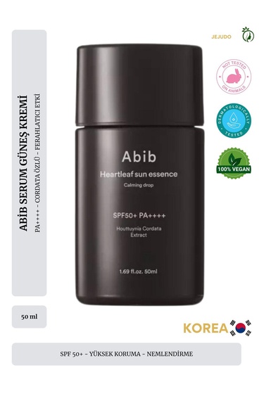  Abib Heartleaf Sun Essence Calming Drop 50ml - SPF50+ PA++++ Yatıştırıcı Güneş Koruyucu Esans