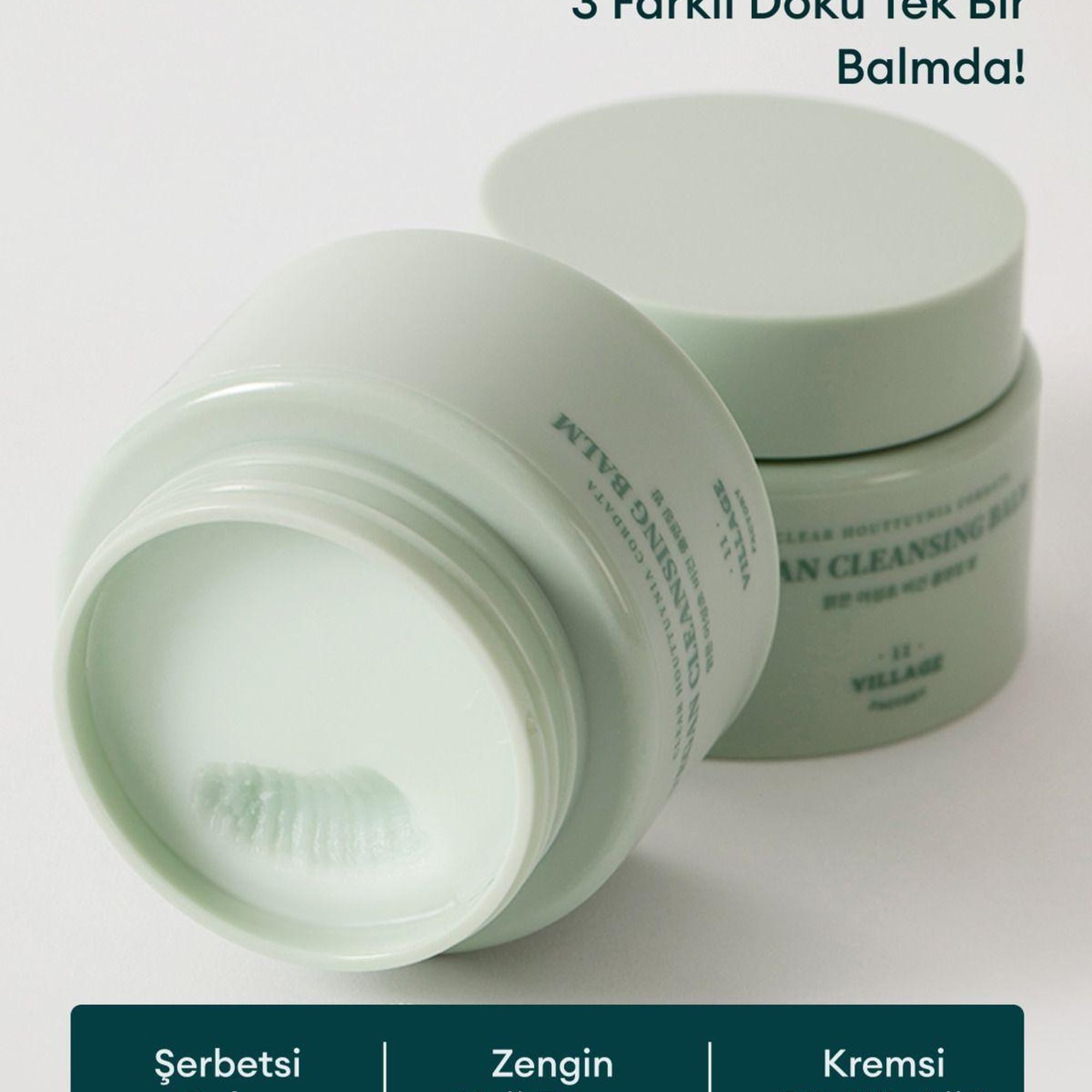 Village 11 Factory Clear Houttuynia Cordata Vegan Cleansing Balm 100ml - Şerbet Tipi Yatıştırıcı Heartleaf Vegan Makyaj ve Yüz Temizleme Balmı