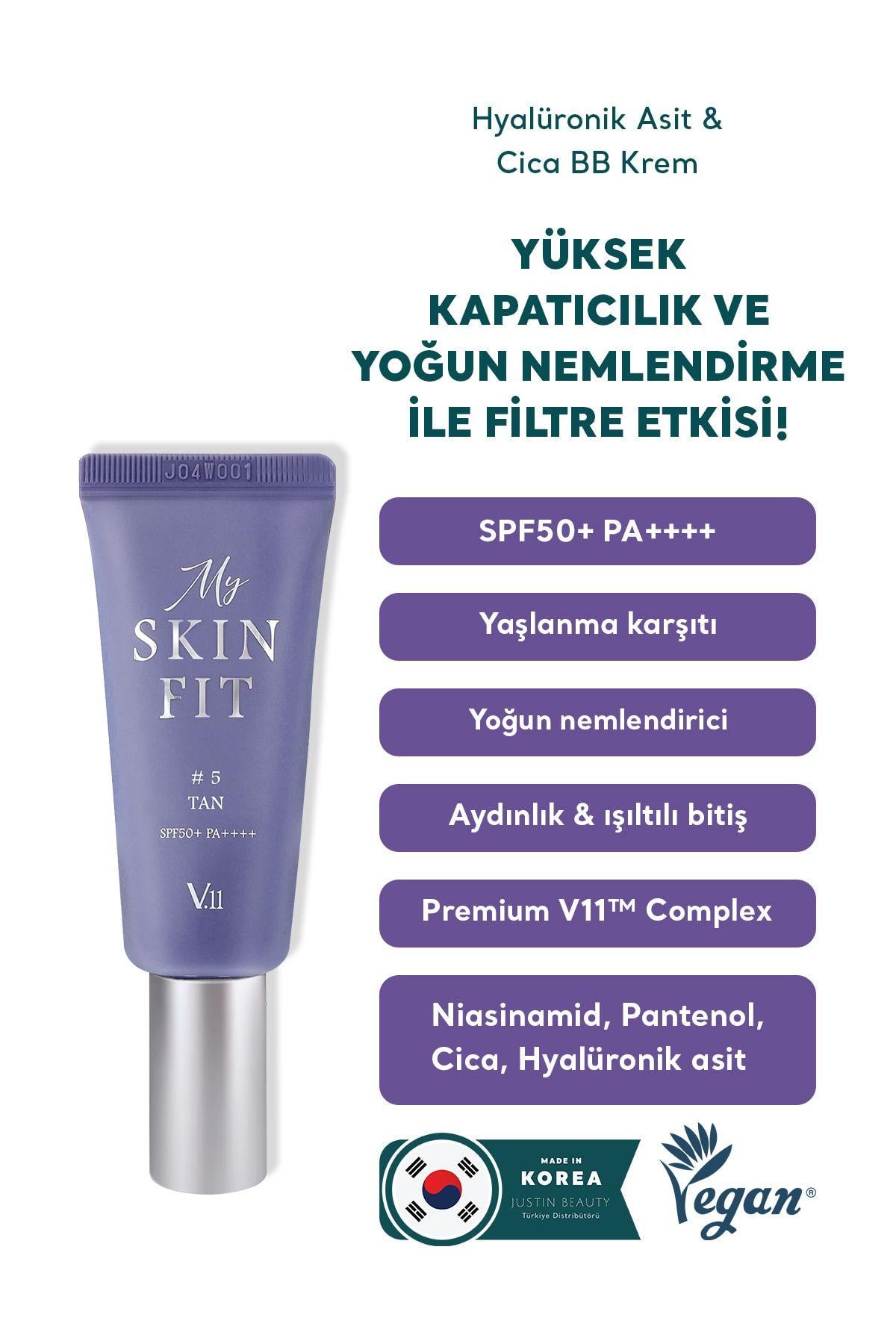  Village 11 Factory My Skin Fit BB Cream SPF 50+ PA++++ #5 Tan 20ml - Hyalüronik Asit & Cica BB Krem