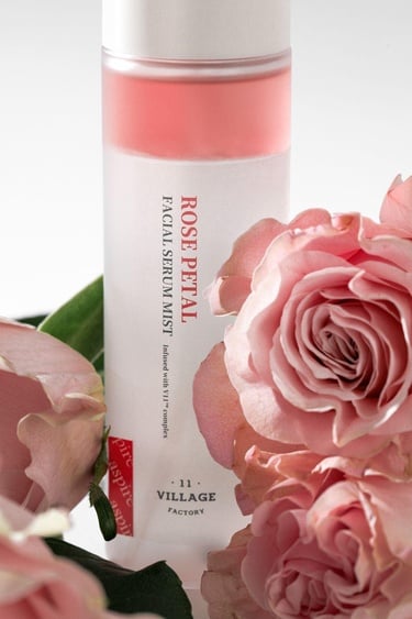  Village 11 Factory Fresh Dewy Rose Petal Facial Serum Mist 100ml - Anti Aging & Antioksidan Vegan Serum Mist