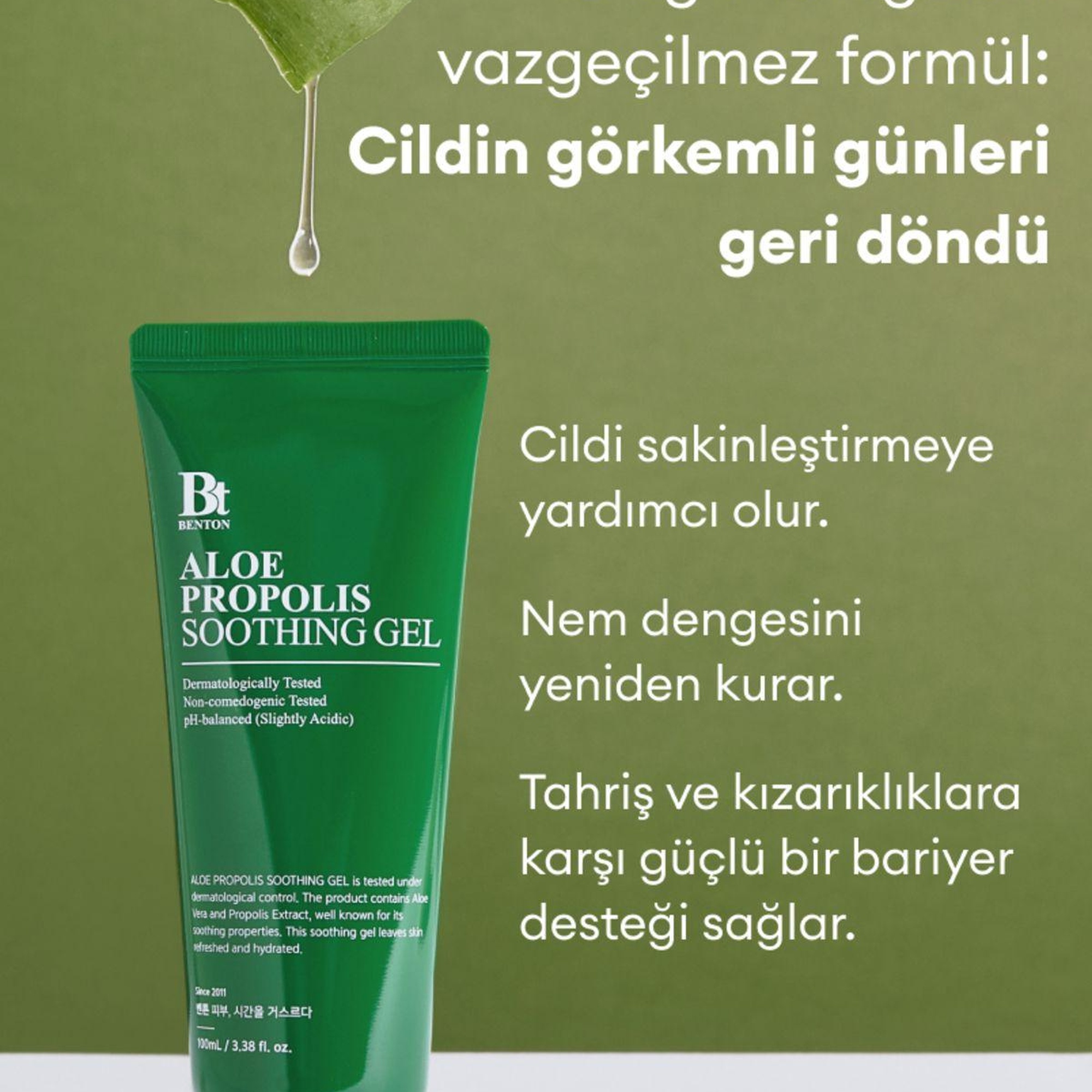 Benton Aloe Propolis Soothing Gel 100ml - Aloe & Propolis İçeren Cilt Yatıştırıcı Jel