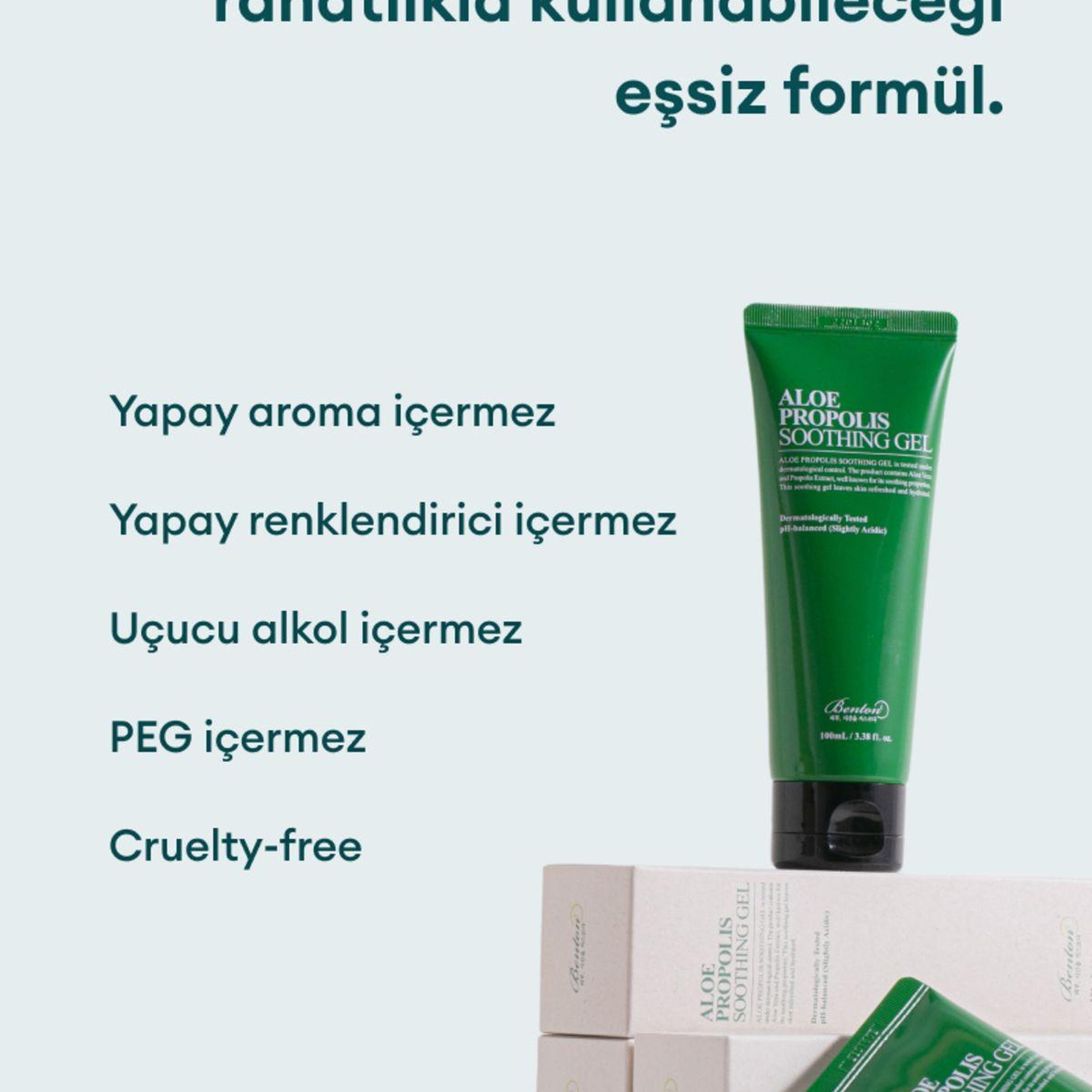 Benton Aloe Propolis Soothing Gel 100ml - Aloe & Propolis İçeren Cilt Yatıştırıcı Jel