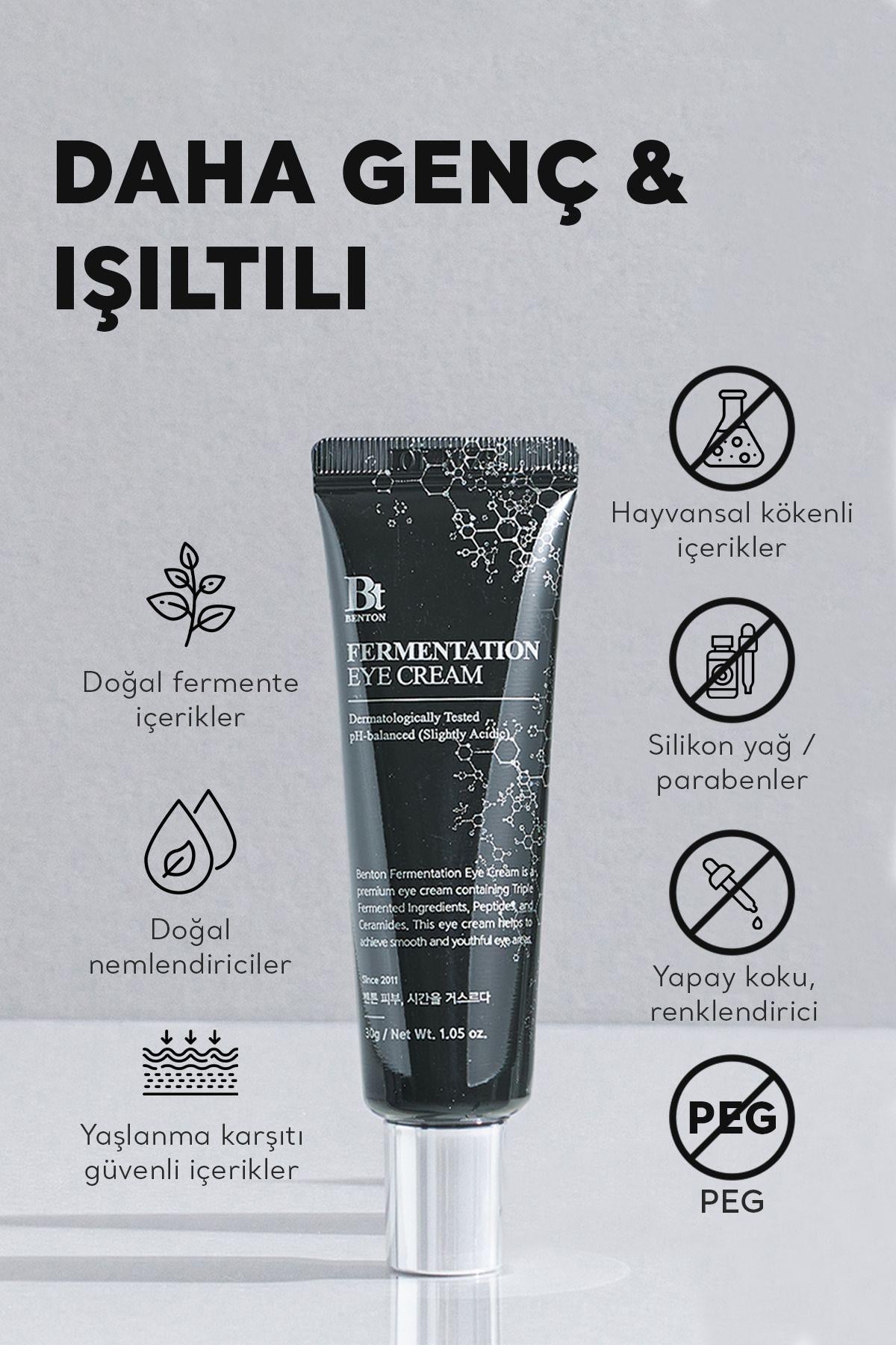  Benton Fermentation Eye Cream 10g - Kırışıklık ve Yaşlanma Karşıtı Nemlendirici Premium Fermente Göz Kremi