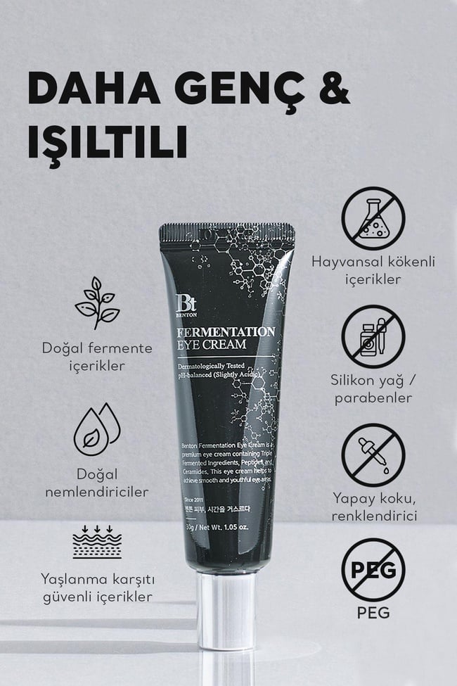  Benton Fermentation Eye Cream 10g - Kırışıklık ve Yaşlanma Karşıtı Nemlendirici Premium Fermente Göz Kremi