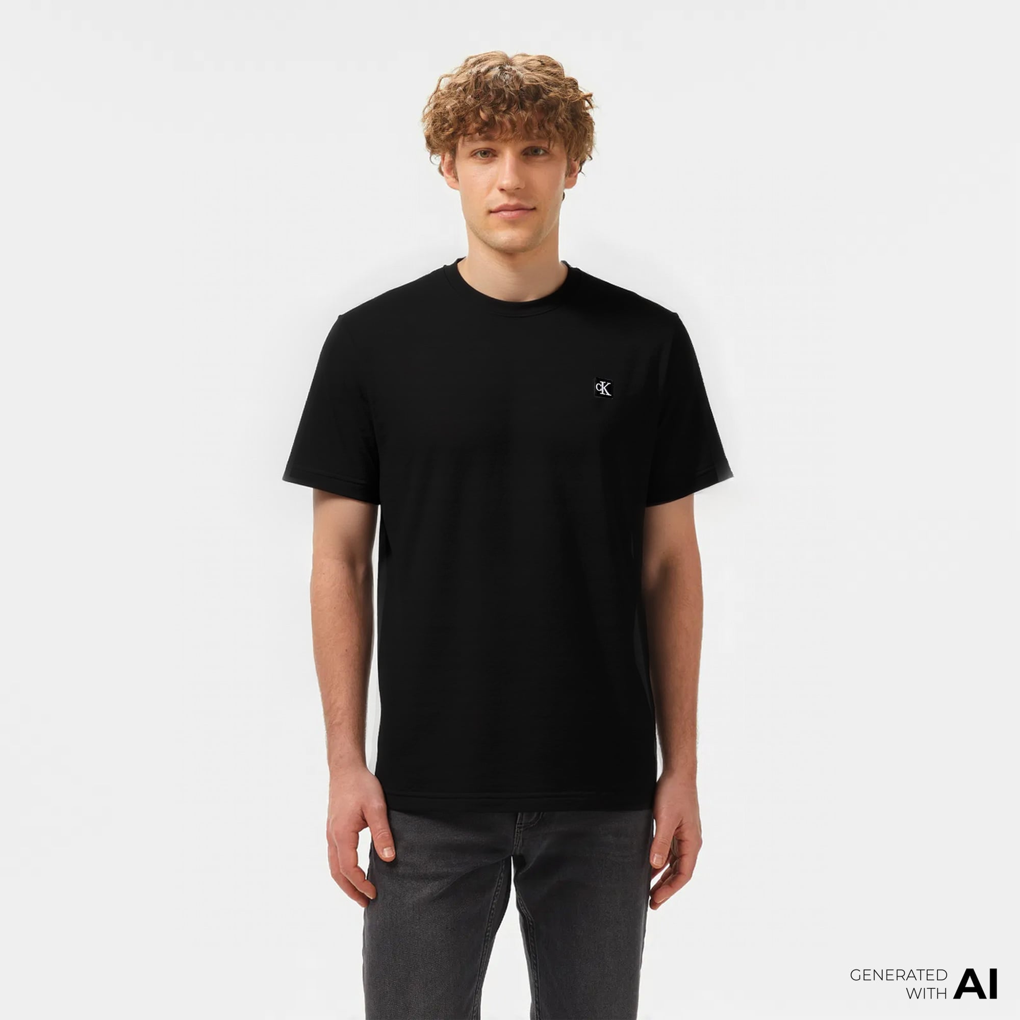  Calvin Klein Jeans Cap Warm Weather Erkek Siyah T-shirt