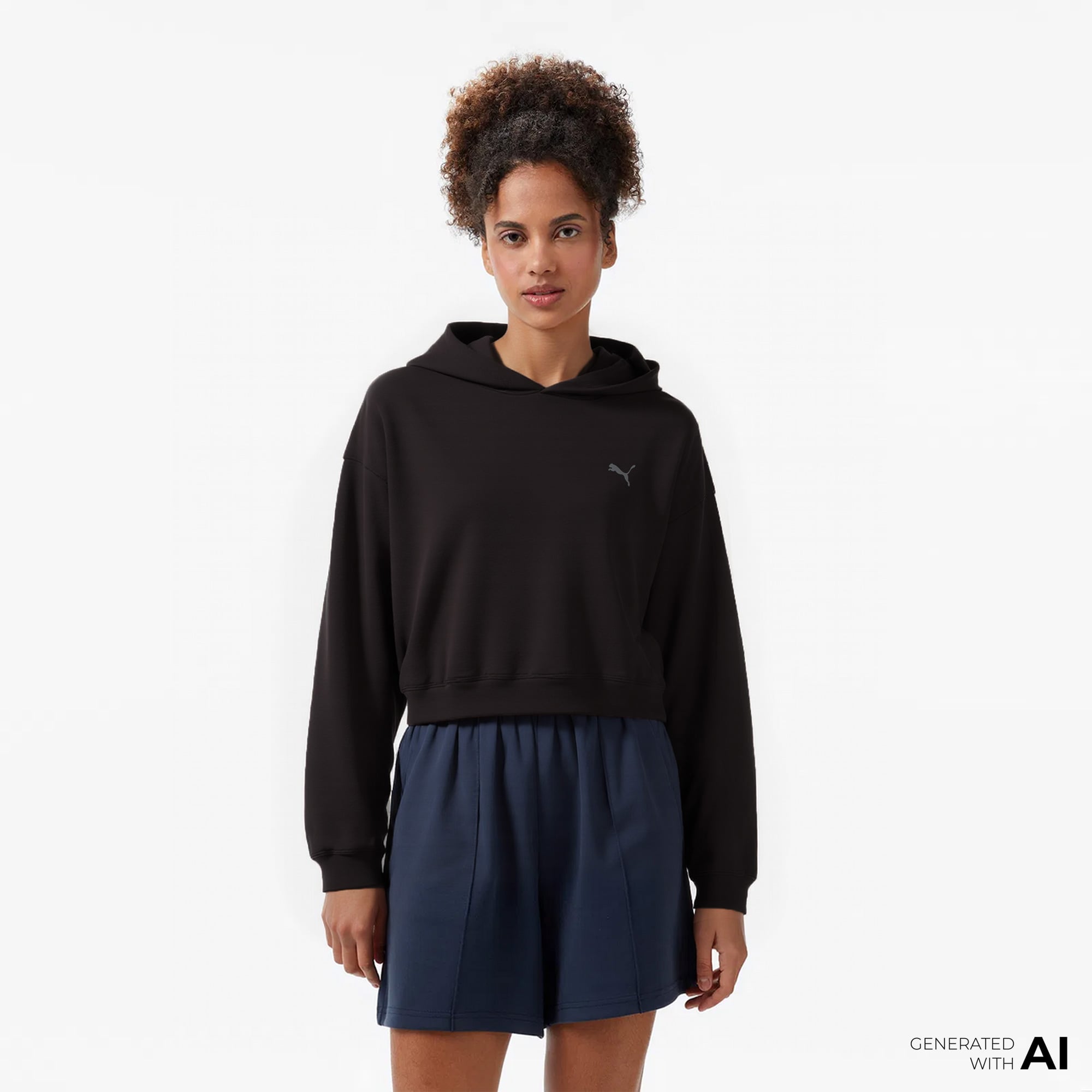  Puma Studio Foundations Kadın Siyah Sweatshirt