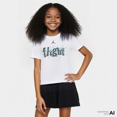  Jordan Jdb Flight Team Çocuk Beyaz Kısa Kol T-Shirt