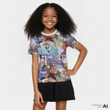  Jordan MJ Brooklyn Collage Çocuk Çok Renkli Kısa Kol T-Shirt