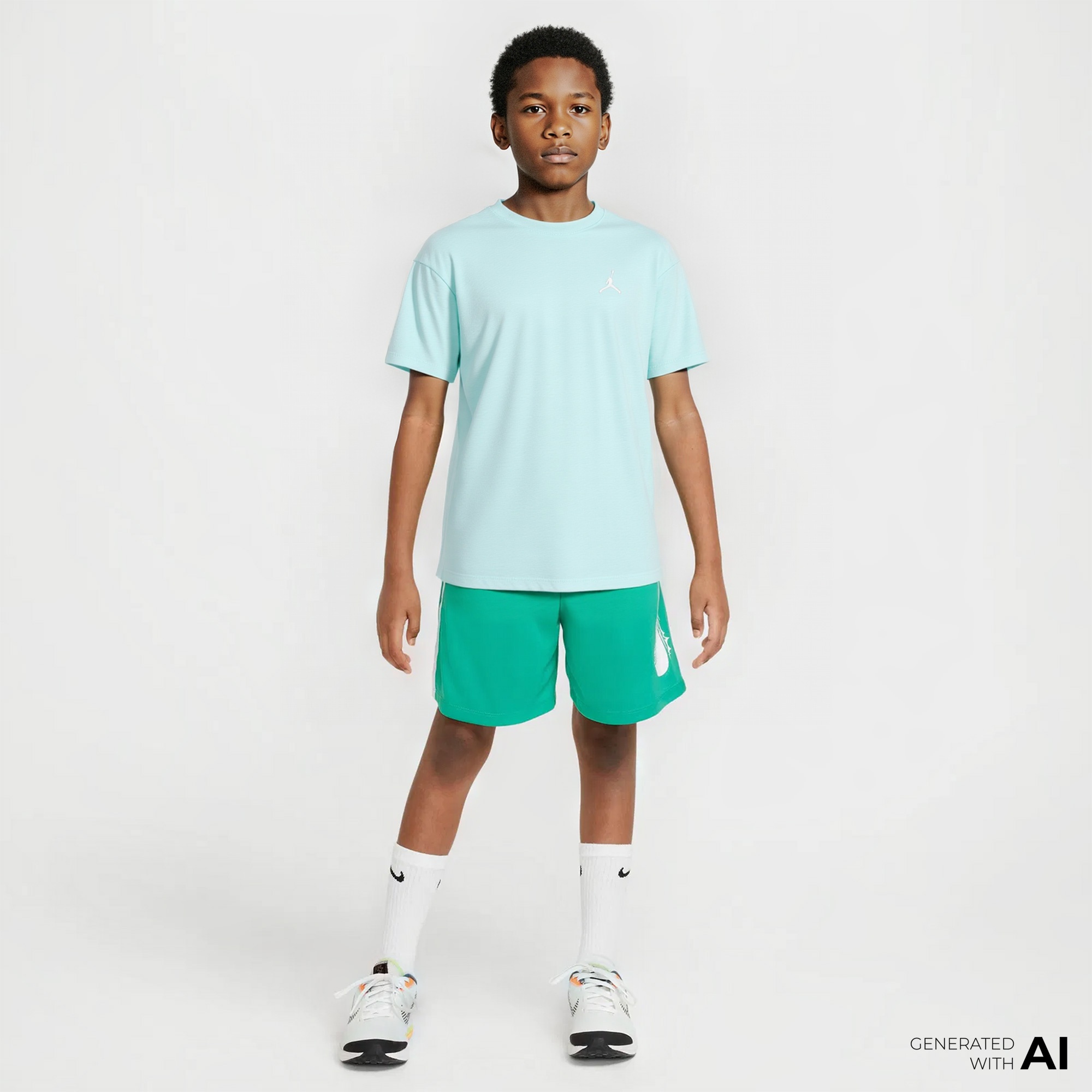 Jordan MJ Brooklyn Essentials Çocuk Mavi Kısa Kol T-Shirt