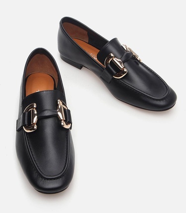  Kadın Deri Siyah Loafer