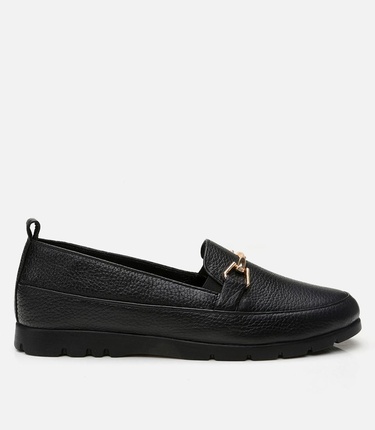  Kadın Deri Siyah Loafer