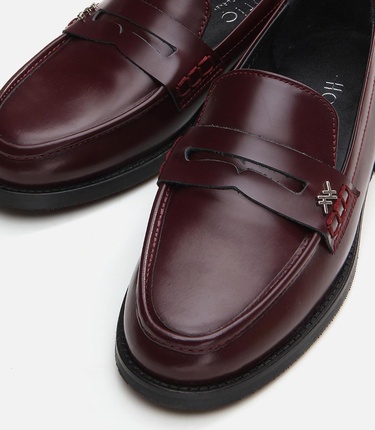  Kadın Deri Bordo Loafer