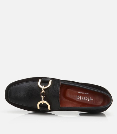  Kadın Deri Siyah Loafer