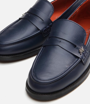  Kadın Deri Lacivert Loafer
