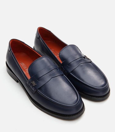  Kadın Deri Lacivert Loafer