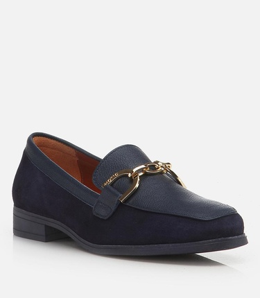  Kadın Deri Lacivert Loafer