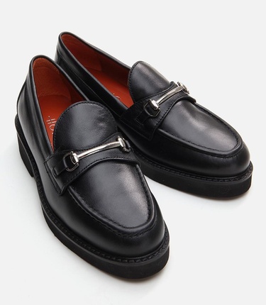  Kadın Deri Siyah Loafer