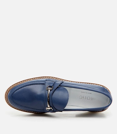  Kadın Deri Lacivert Loafer