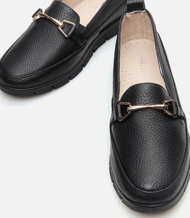  Kadın Deri Siyah Loafer