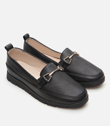  Kadın Deri Siyah Loafer