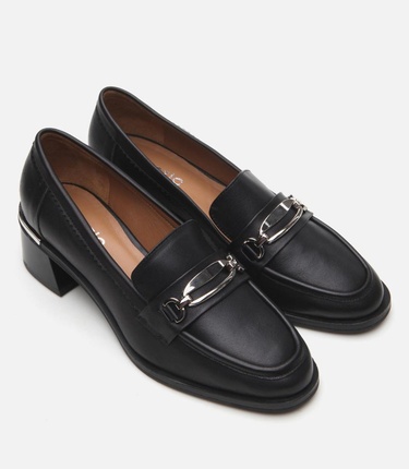  Kadın Deri Siyah Loafer